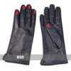 LEATHER GLOVES WITH RED NAILS