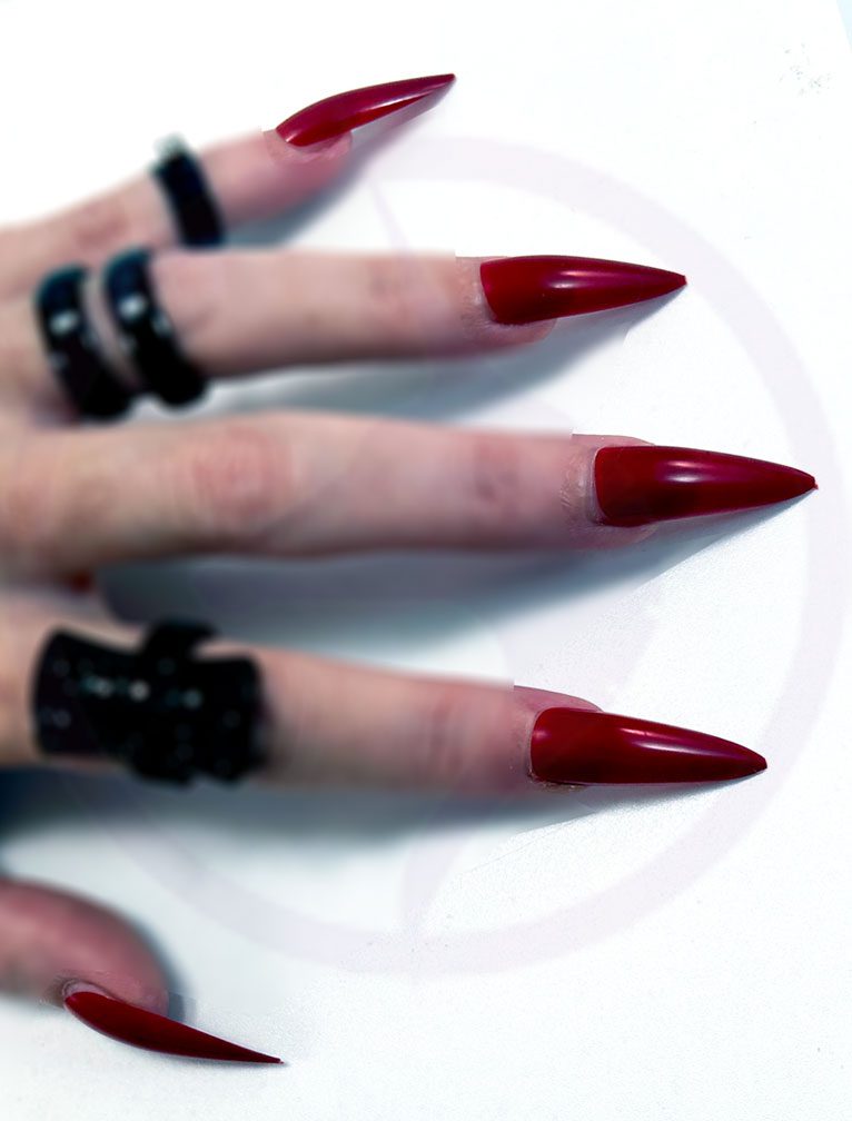 POLISHED RED - STILETTO FALSE NAILS - Image 5